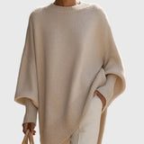 Kimia - Oversized Pleteni Pulover s Okruglim Izrezom