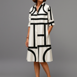 Genevieve™ Geometrijska Midi Haljina