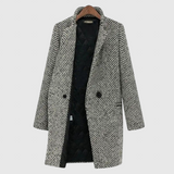 Elara - Midi kaput s houndstooth uzorkom