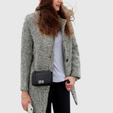 Elara - Midi kaput s houndstooth uzorkom