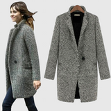 Elara - Midi kaput s houndstooth uzorkom