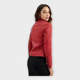 Moderna Kratka Kožna Jakna s Patentnim Zatvaračem