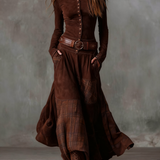 Elisa | Velur maxi haljina s remenom