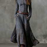 Elisa | Velur maxi haljina s remenom