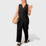 Milena - Elegantan overall s V-izrezom